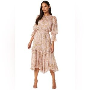 MISA Los Angeles Ynes Midi Dress - Rose Paisley NWT X Small